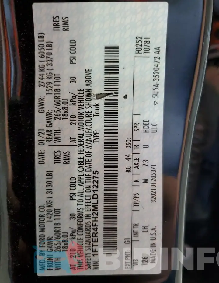1FTER4FH2MLD12275 Photo# 12