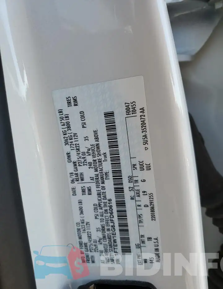 1FTEW1EG8JFD60616 Photo# 12