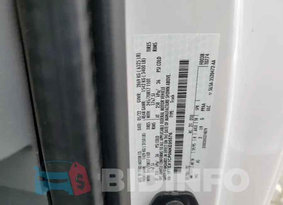 1FTEX1CP0NKE05576 Photo# 12