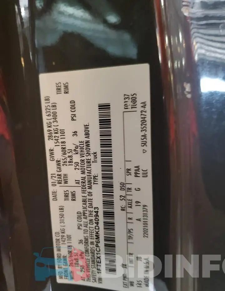 1FTEX1CP6MKD40943 Photo# 12