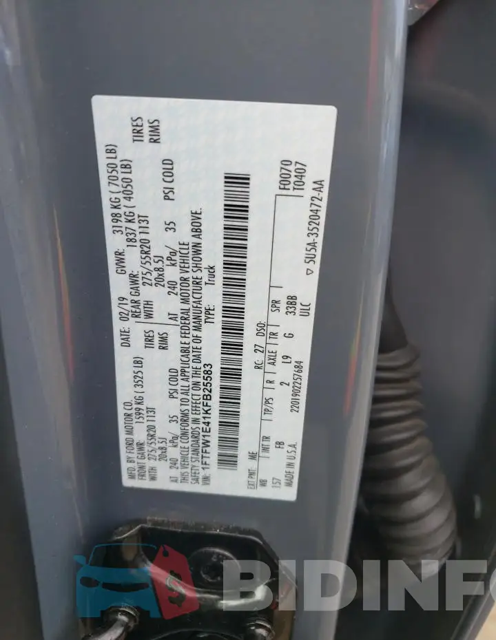 1FTFW1E41KFB25583 Photo# 12