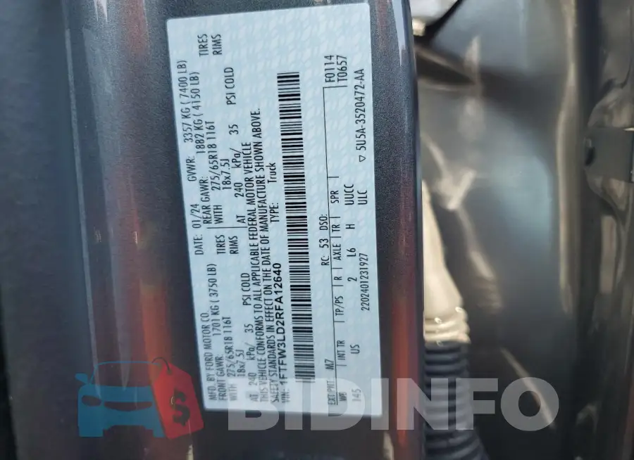 1FTFW3LD2RFA12640 Photo# 12