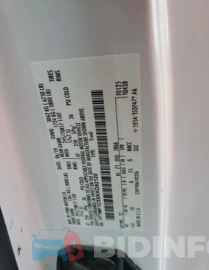 1FTMF1C5XKKD92120 Photo# 12