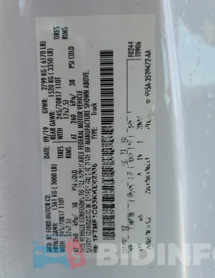 1FTMF1CB3KKE82988 Photo# 13