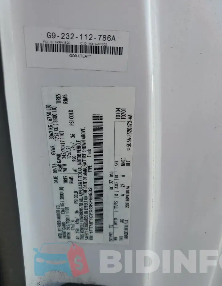 1FTMF1CFXGKF56532 Photo# 12