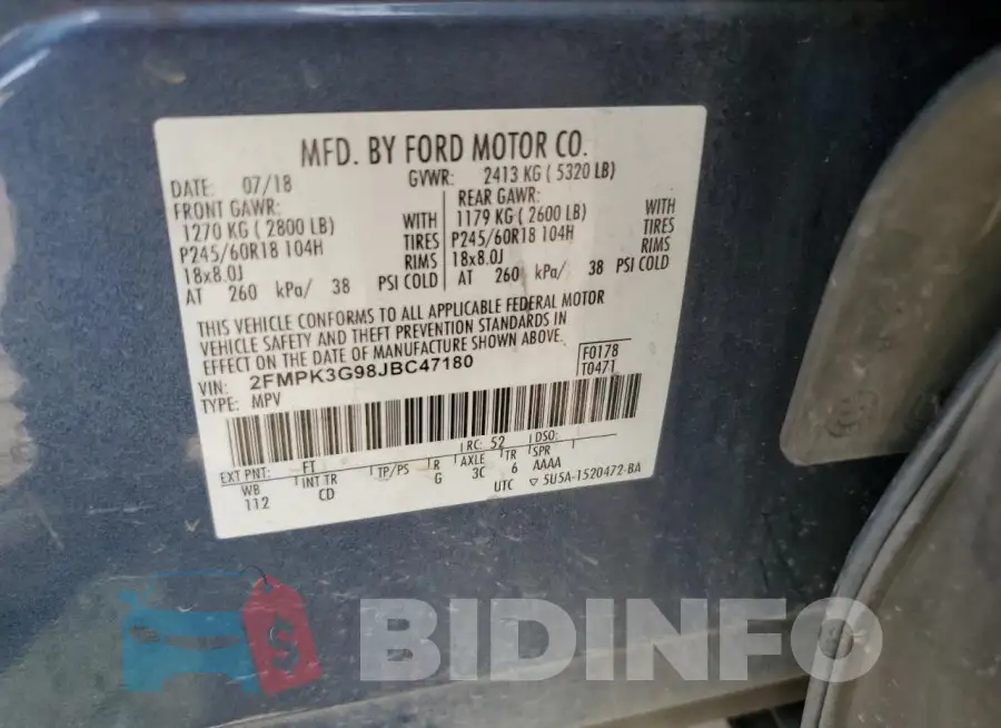 2FMPK3G98JBC47180 Photo# 13