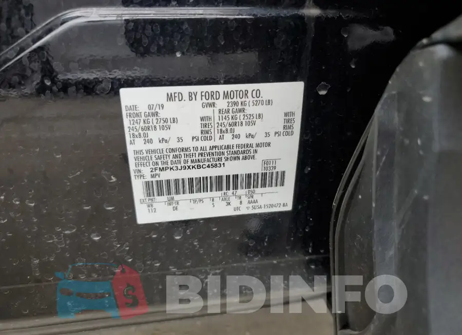 2FMPK3J9XKBC45831 Photo# 13