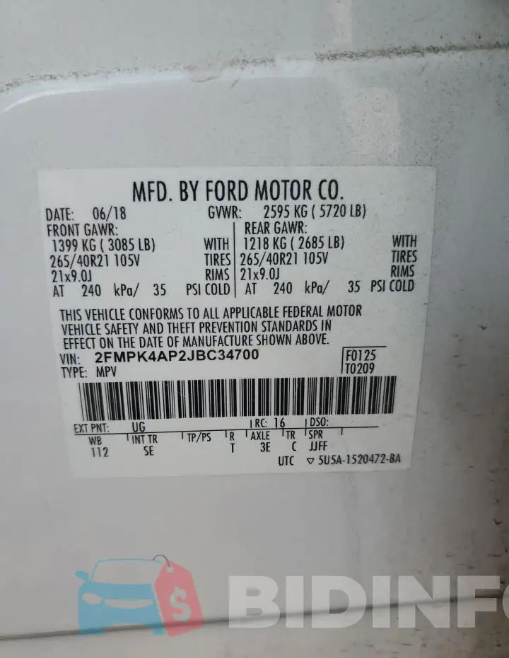2FMPK4AP2JBC34700 Photo# 13