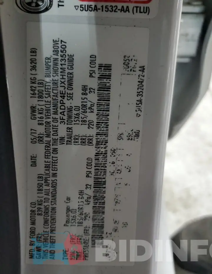 3FADP4EJXHM135507 Photo# 12