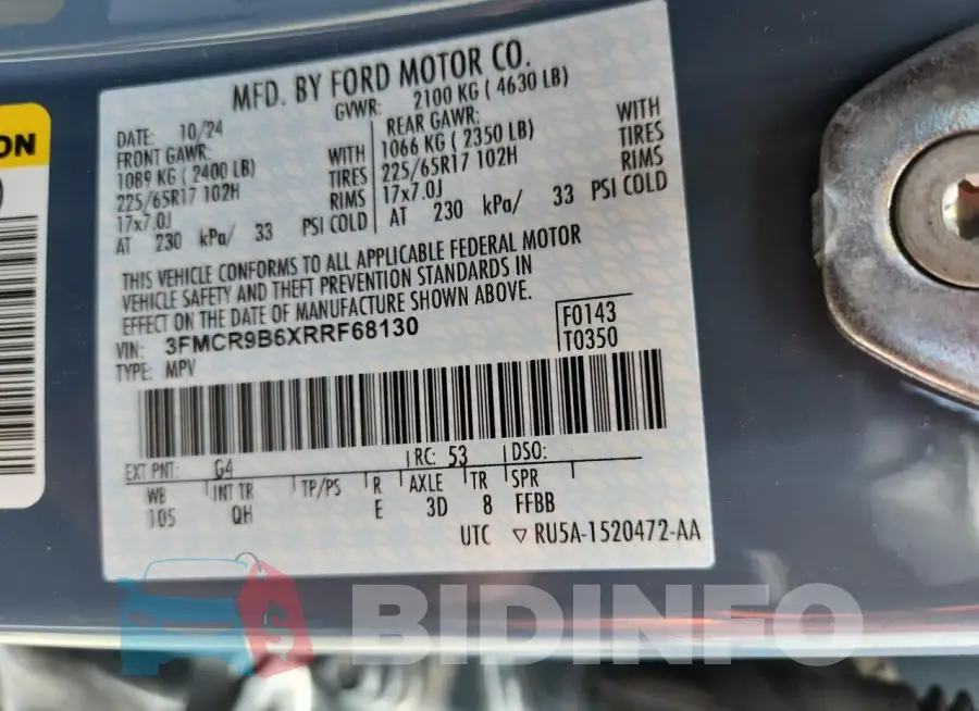 3FMCR9B6XRRF68130 Photo# 13