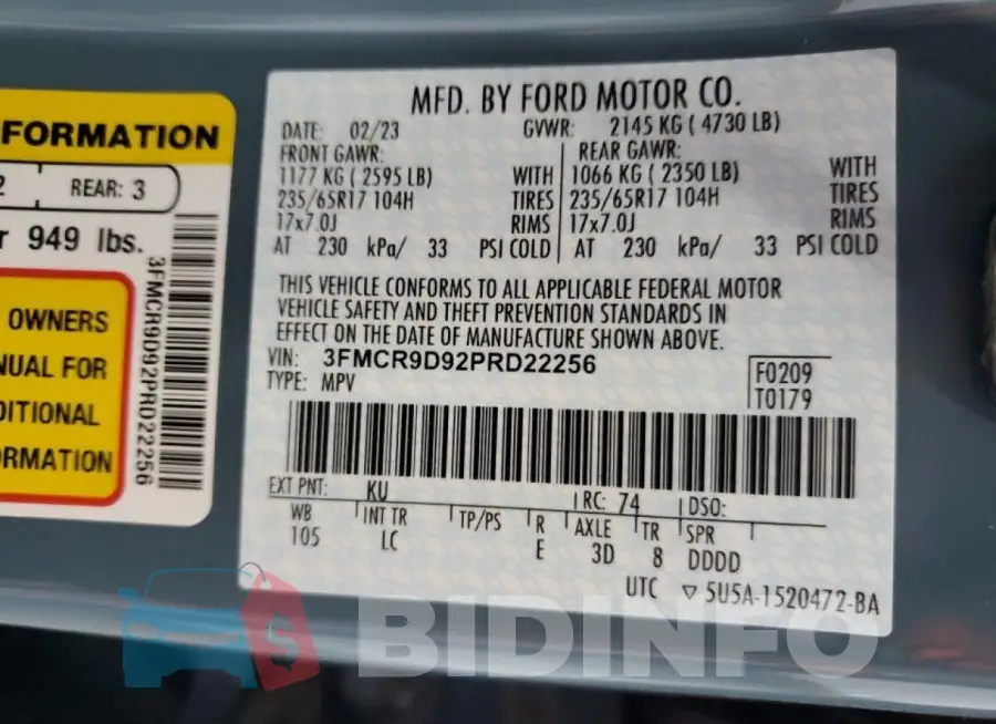 3FMCR9D92PRD22256 Photo# 12