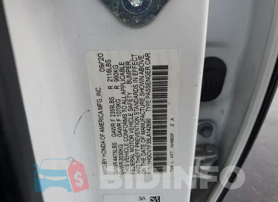 1HGCV1F35LA142690 Photo# 12