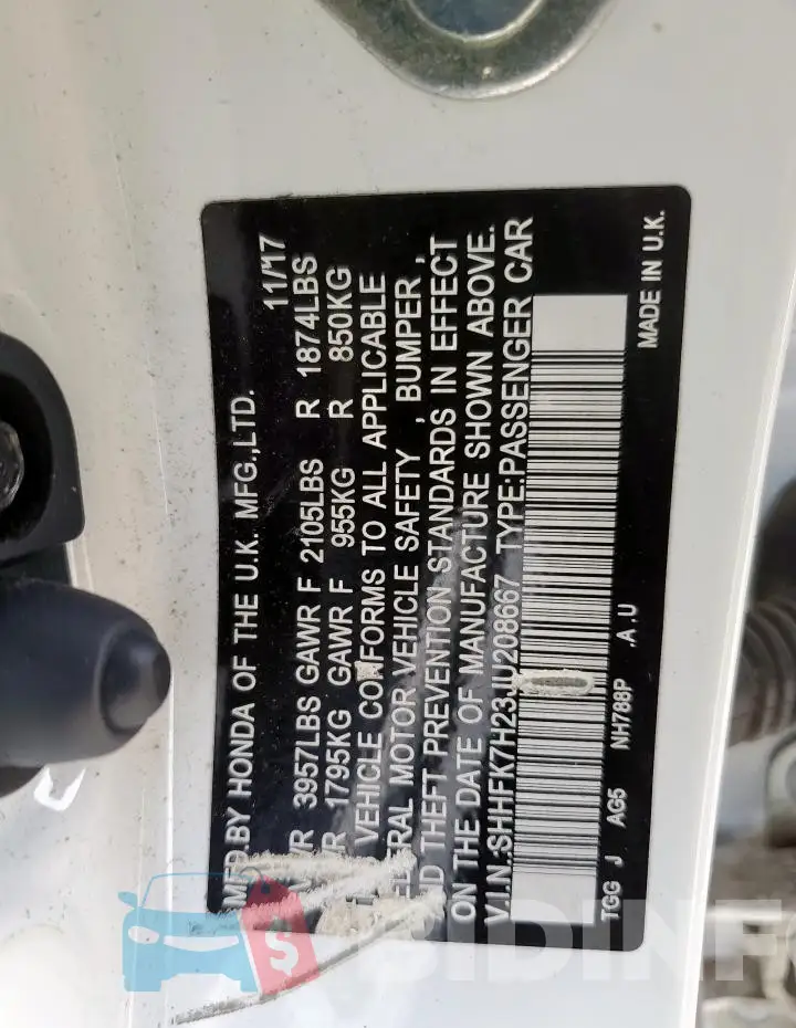 SHHFK7H23JU208667 Photo# 12