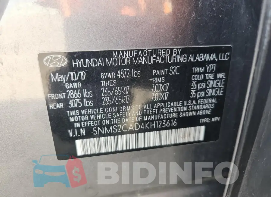 5NMS2CAD4KH123616 Photo# 12