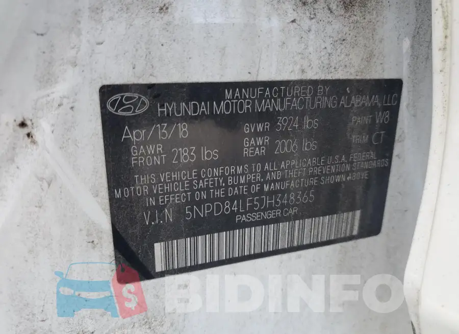 5NPD84LF5JH348365 Photo# 12