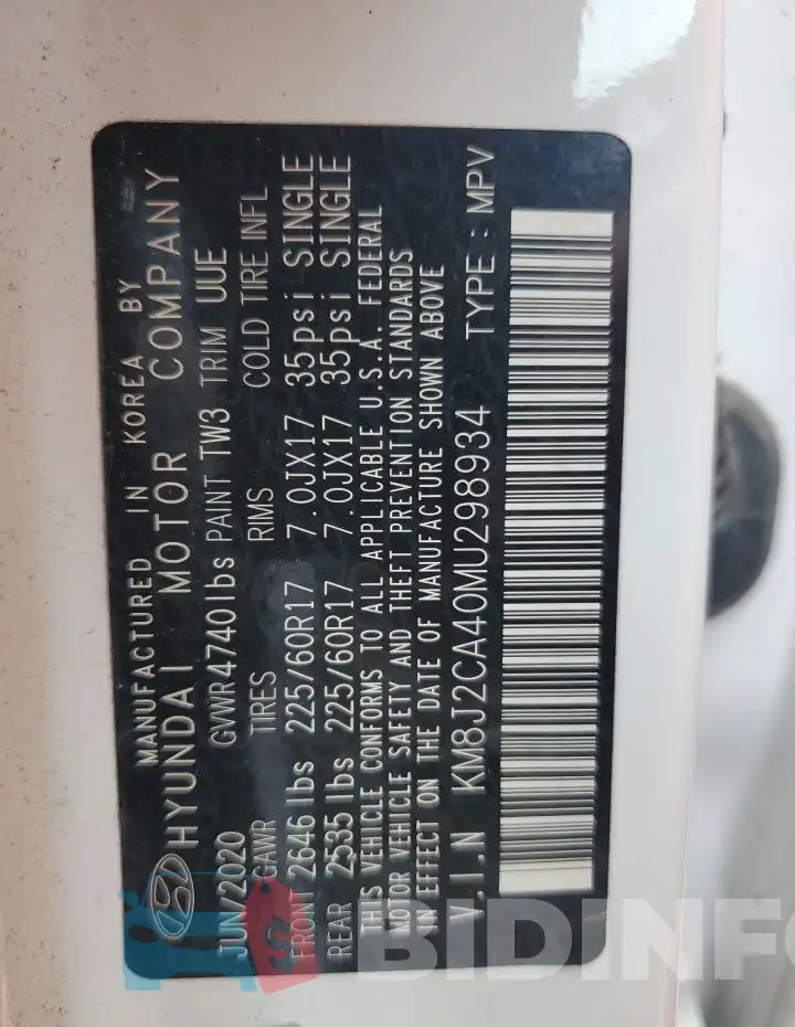KM8J2CA40MU298934 Photo# 13