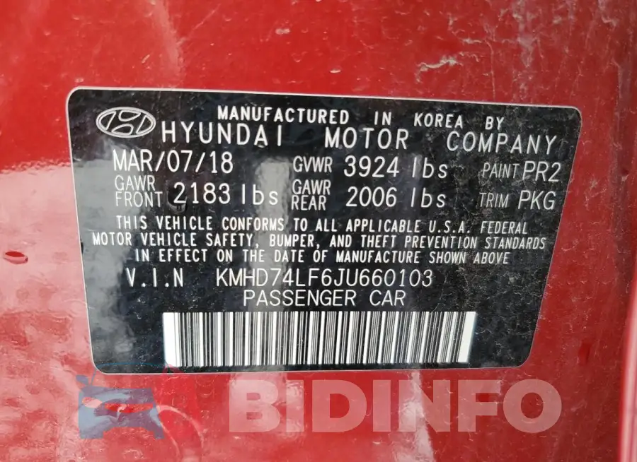 KMHD74LF6JU660103 Photo# 12