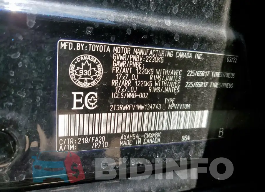 2T3RWRFV1NW134743 Photo# 13