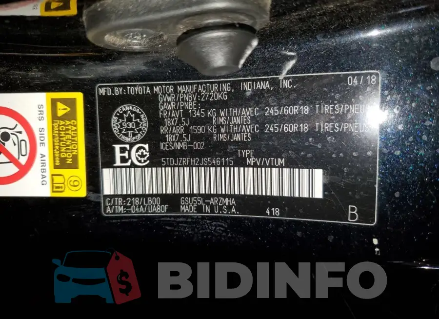 5TDJZRFH2JS546115 Photo# 13