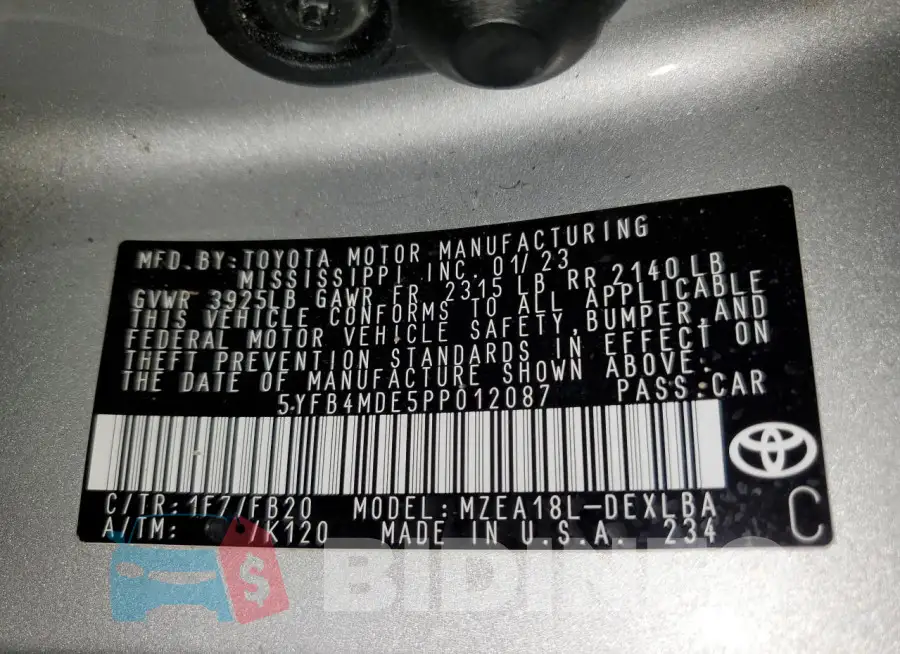 5YFB4MDE5PP012087 Photo# 12