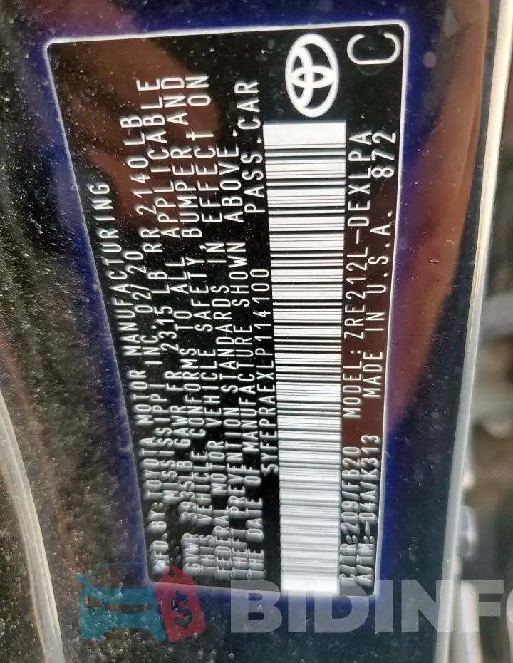 5YFEPRAEXLP114100 Photo# 13