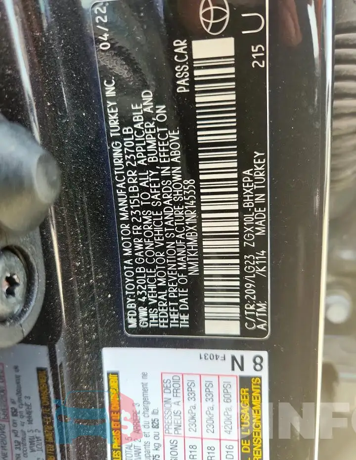 NMTKHMBX1NR145358 Photo# 12