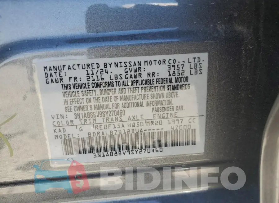 3N1AB8BV9SY270460 Photo# 12