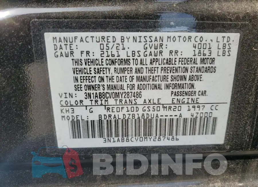 3N1AB8CV0MY287486 Photo# 12