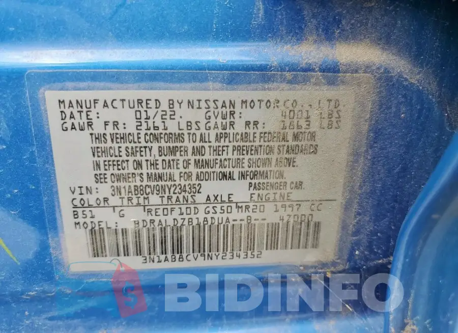 3N1AB8CV9NY234352 Photo# 12