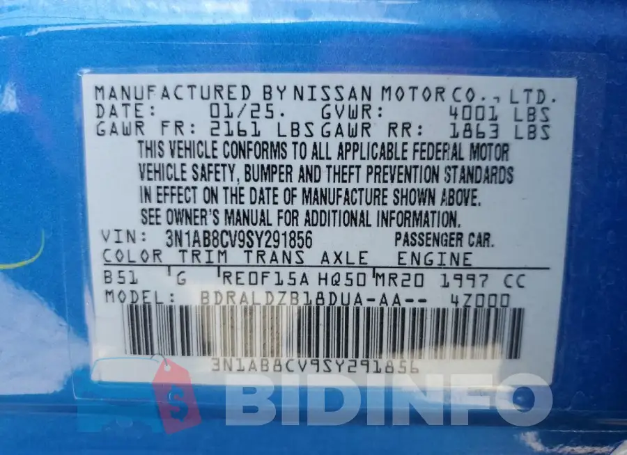 3N1AB8CV9SY291856 Photo# 12