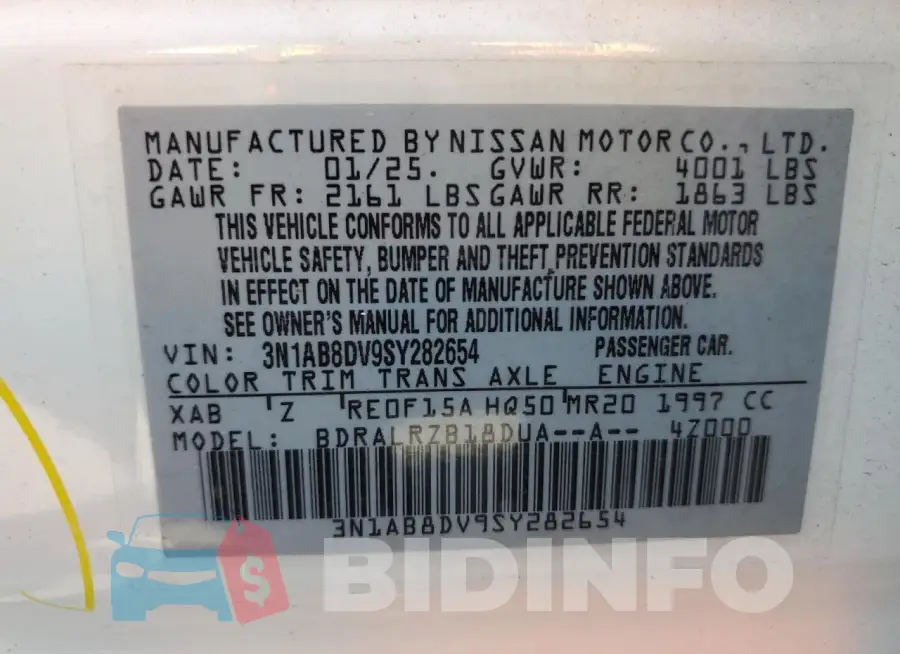 3N1AB8DV9SY282654 Photo# 12