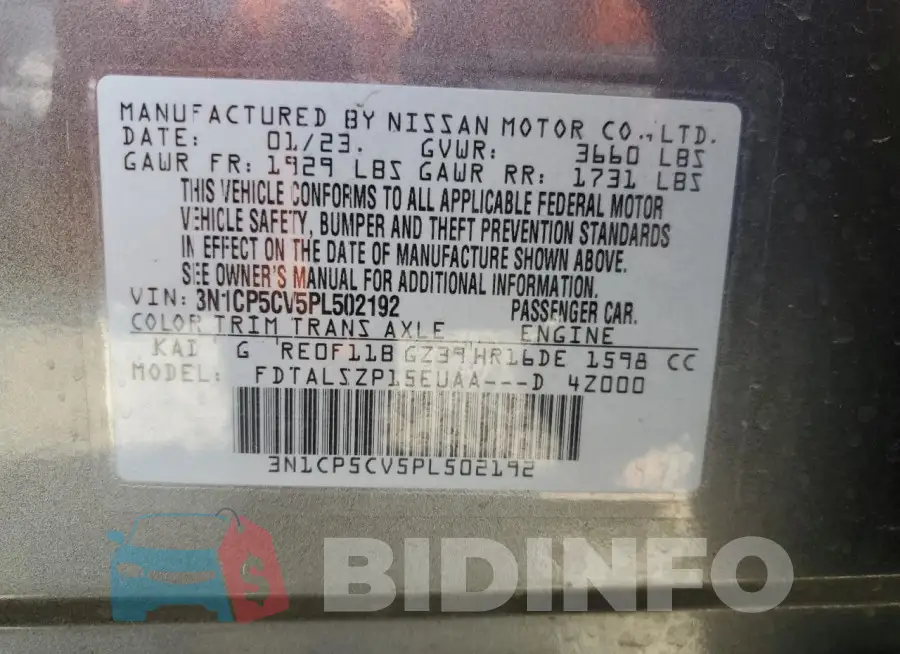 3N1CP5CV5PL502192 Photo# 13