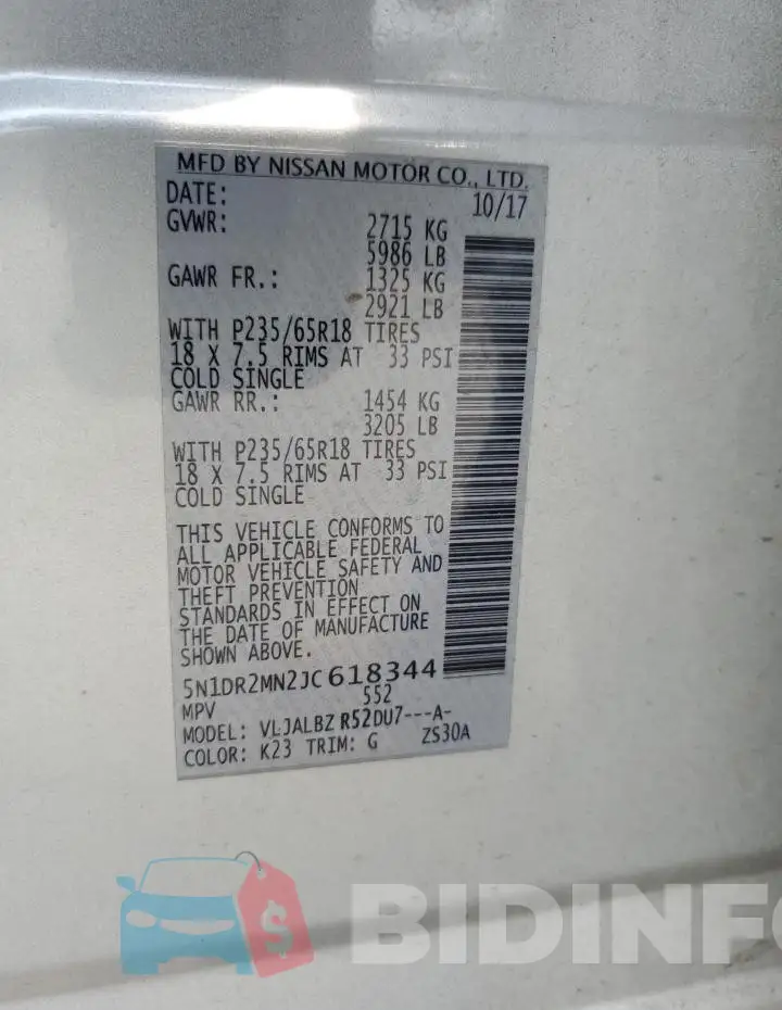 5N1DR2MN2JC618344 Photo# 13