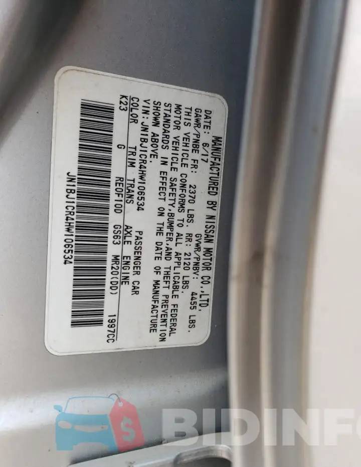 JN1BJ1CR4HW106534 Photo# 12