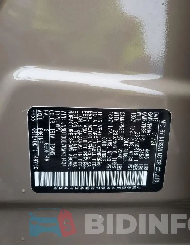 JN8BT3BB7RW431434 Photo# 13