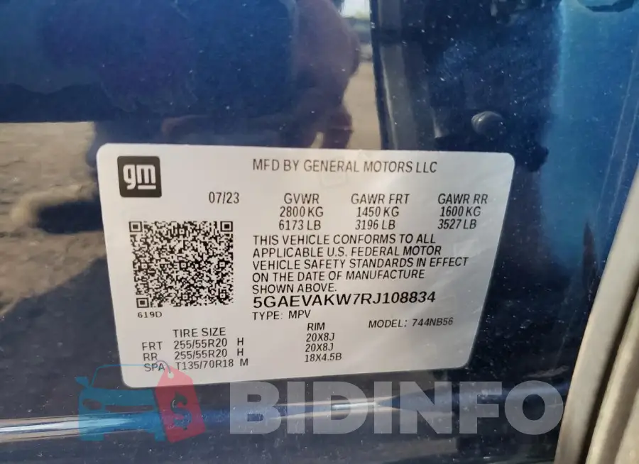 5GAEVAKW7RJ108834 Photo# 13