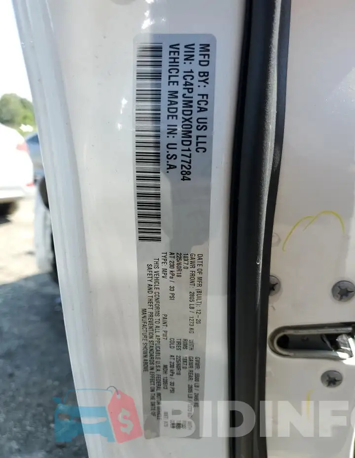 1C4PJMDX0MD177284 Photo# 13