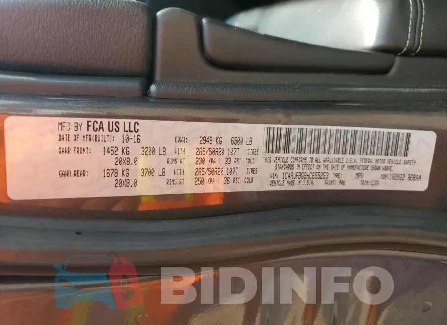 1C4RJFBG9HC655253 Photo# 13