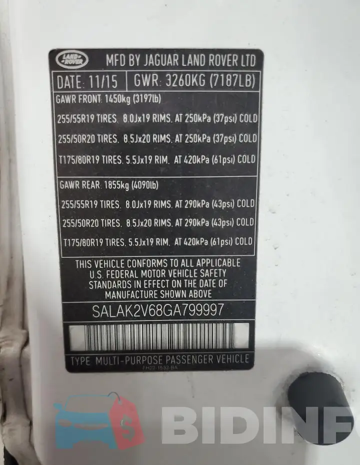 SALAK2V68GA799997 Photo# 13