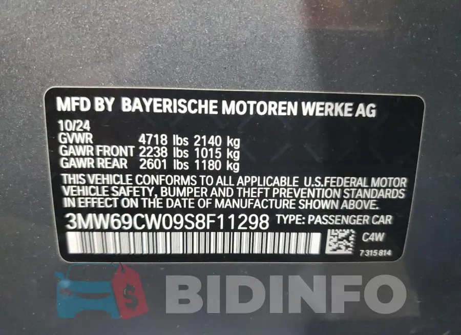 3MW69CW09S8F11298 Photo# 12