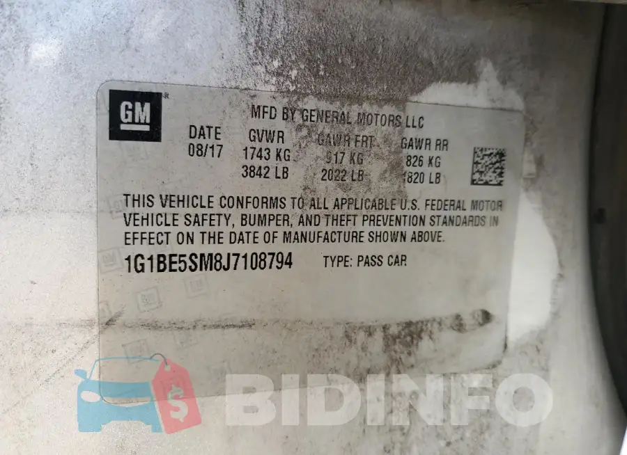 1G1BE5SM8J7108794 Photo# 12
