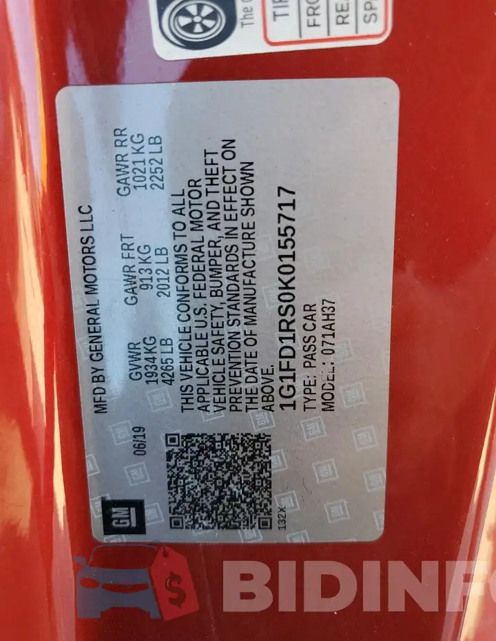 1G1FD1RS0K0155717 Photo# 12