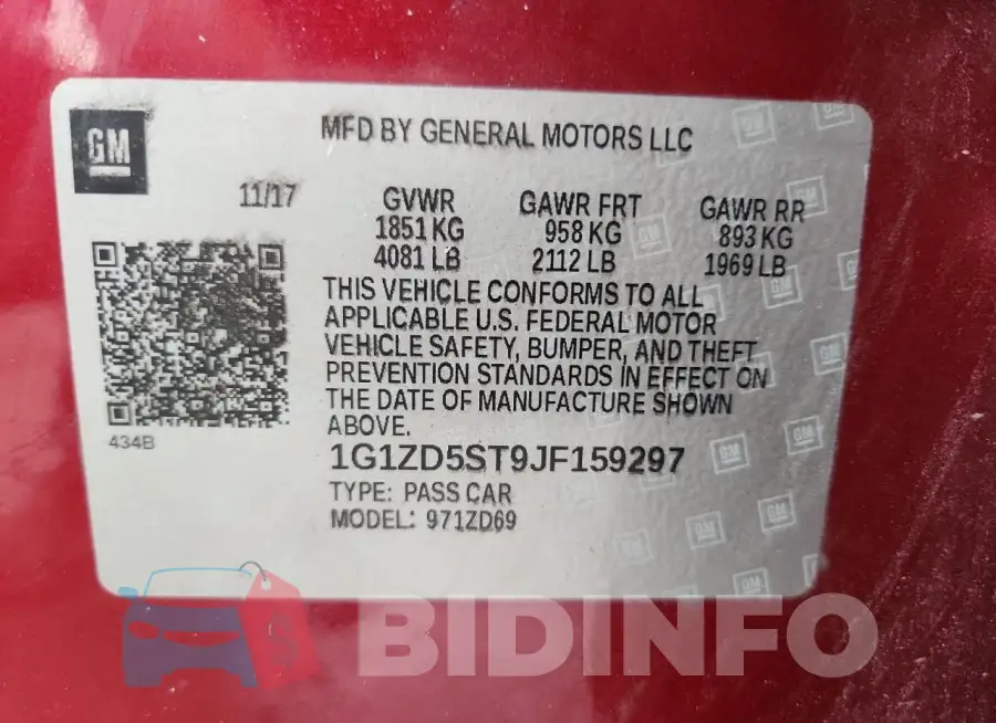 1G1ZD5ST9JF159297 Photo# 13