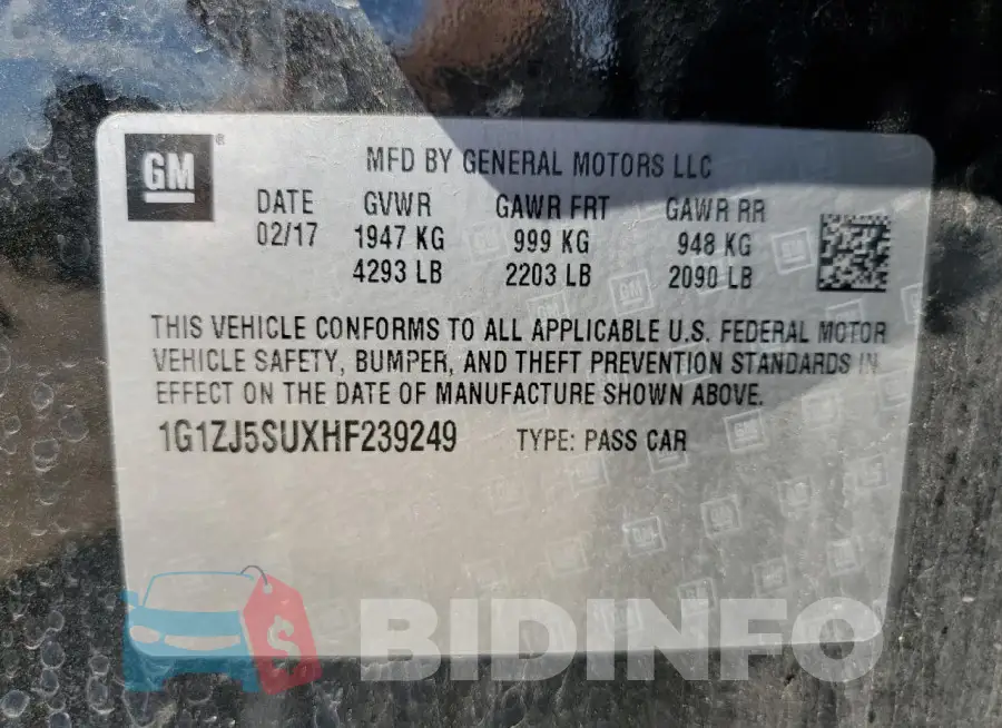 1G1ZJ5SUXHF239249 Photo# 12