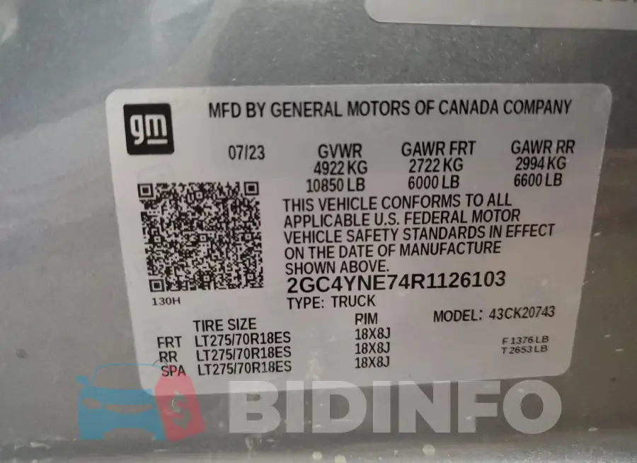 2GC4YNE74R1126103 Photo# 12