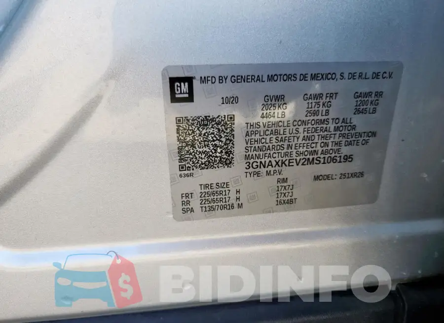 3GNAXKEV2MS106195 Photo# 14