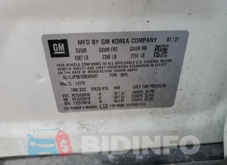 KL7CJPSB1MB349497 Photo# 13