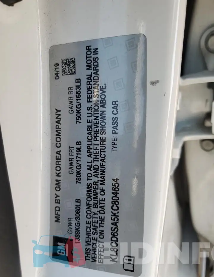 KL8CD6SA5KC804654 Photo# 12