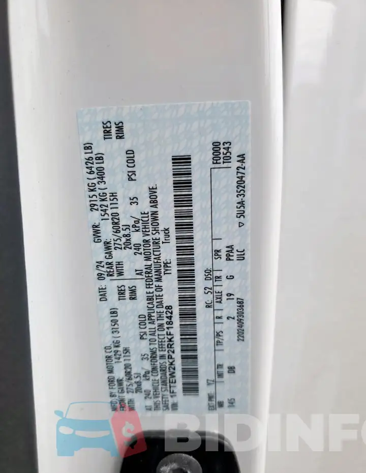 1FTEW2KP2RKF18428 Photo# 12