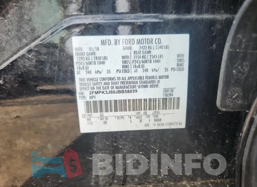 2FMPK3J80JBB58039 Photo# 13